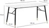 Esszimmertisch 160 x 80 x 76 cm Esstisch Weiß in Marmor-Optik Modern, Küchentisch Groß, Speisetisch Rechteckig, Tisch Esszimmer mit Metallbeinen Bild 4
