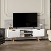 TV-Schrank mit 2 Schränken & offenen Regalen, 150 x 39 x 50 cm, Weiß Bild 3