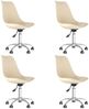 vidaXL Esszimmerstühle 4 Stk. Drehbar Creme Stoff, Drehbar [3085388] Bild 2