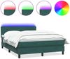 vidaXL Boxspringbett mit Matratze & LED Dunkelgrün 160x210 cm Samt 3316698 Bild 2
