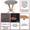 Bistrotisch HWC-M56, Tisch Esstisch, Massiv-Holz HPL Laminat Melamin Ø92cm, Marmor/Stein-Optik, helles Gestell Bild 2