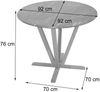 Bistrotisch HWC-M56, Tisch Esstisch, Massiv-Holz HPL Laminat Melamin Ø92cm, Marmor/Stein-Optik, helles Gestell Bild 3