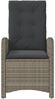 vidaXL Gartensessel Verstellbar mit Kissen Grau Poly Rattan 365163 Bild 4