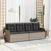 vidaXL Gartenbank Verstellbar mit Kissen Hellgrau Poly Rattan 368942 Bild 3