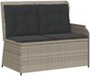 vidaXL Gartenbank Verstellbar mit Kissen Hellgrau Poly Rattan 368942 Bild 2