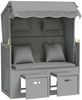 vidaXL Strandkorb mit Kissen Poly Rattan und Massivholz Grau 318659 Bild 4