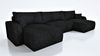 Wohnero24 Habana U XL Ecksofa 381x153 cm mit Schlaffunktion 337x133 cm – XXL Wohnlandschaft U-Form – Sofa U - Form mit Bettkasten – Cord Schwarz Couch Großformat Bild 2
