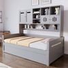 Merax Einzelbett, Jugendbett, Holz-Schlafsofa 90 x 200 cm, multifunktionaler Stauraum, hydraulisches Bett, Bettgestell, grau (Ohne Matratze) Bild 2