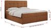 Polsterbett Kunstlederbett mit Bettkasten, Stauraumbett - ERNI - 120x200cm - Orange Stoff - H3 Bild 5