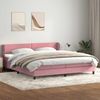 vidaXL Boxspringbett mit Matratzen Rosa 180x210 cm Samt 3317372 Bild 3