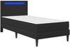 vidaXL Bettrahmen mit LED-Lichtleisten Schwarz 100 x 200 cm Kunstleder 3414989 Bild 5