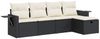 vidaXL 5-tlg. Garten-Sofagarnitur mit Kissen Schwarz Poly Rattan 3325462 Bild 2