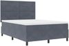 vidaXL Boxspringbett mit Matratze Dunkelgrau 140 x 190 cm Samt 3339831 Bild 5