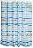 MSV Duschvorhang DEEP OCEAN Breite 180 cm, Textil-Duschvorhang, 100% Polyester, wasserabweisend, Anti-Schimmel-Effekt, waschbar 30°, maritimes Design, Farbe weiß / bunt, 180 x 200 cm Bild 2