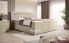 Boxspringbett Carlotta mit LED, Stauraum und USB (Samt) 200x200 Beige H2 (bis 70kg) Bild 2
