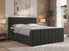 Boxspringbett INERO DUO, Doppelbett mit Multipocket-Matratze H3, Boxspringbett mit Stauraum, gestepptes Kopfteil - 140x200 - Dunkelgrau Stukture - Topper Visco Bild 1