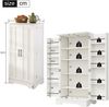 Hochschrank 60 x 40 x 120 cm aus MDF in Weiß mit Türen & LED-Sensorlicht Bild 4