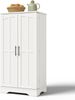 Hochschrank 60 x 40 x 120 cm aus MDF in Weiß mit Türen & LED-Sensorlicht Bild 5