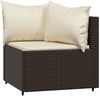 vidaXL 4-tlg. Garten-Lounge-Set mit Kissen Braun Poly Rattan 319760 Bild 2