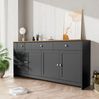 Sideboard 160x37x75 cm - Rustikaler Buffetschrank mit grauschwarzen Akzente Bild 2