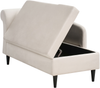 Linksseitige Chaiselongue LUIRO Samtstoff Beige mit Stauraum Bild 5