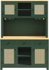 Flieks Küchenbuffet mit Arbeitsplatte in Holzoptik, Rattantüren und Gläserhalter (1-St, B120/T40/H180 cm) Hochschrank Küchenschrank Geschirrschrank mit verstellbare Ablagen Bild 4