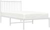 vidaXL Bettgestell mit Kopfteil Metall Weiß 90x190 cm 350923 Bild 4