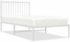 vidaXL Bettgestell mit Kopfteil Metall Weiß 90x190 cm 350923 Bild 2