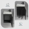Alpenberger Badmöbel-Set Gäste WC Waschbecken mit Unterschrank - Hängeschrank Vormontiert, (Badschrank 2-tlg, Waschtisch hängend), Waschbeckenunterschrank Schwarz mit Softclose Bild 2
