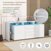 Merax Kommode, Sideboard mit LED, Wohnzimmermöbel in Weiß Hochglanz, Wohnzimmerschrank, Standschrank, TV-Schrank, Wohnzimmerwand, Highboard, Mehrzweckschrank, LED-Vitrine, Buffetschrank Esszimmer Bild 2