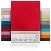 Beautex Spannbettlaken, Gummizug: rundum, (1 Stück), gekämmte Baumwolle Premium Jersey, 160g/m², Rot, Topper - 100x200x15 cm Bild 4