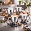 Neuetischkultur Tasse Becher Set silberfarben 4 teilig 250 ml mit Henkel, Keramik Bild 2