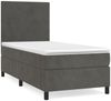 vidaXL Boxspringbett mit Matratze Dunkelgrau 80x200 cm Samt, Härtegrad: H2 [3142870] Bild 2