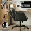 Leawin Drehstuhl Bürostuhl ergonomisch mit breitem Sitz & 5-fach Armlehnen, Schreibtischstuhl mit Chenille-Bezug, Rollen & 150 kg Bild 4