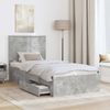 vidaXL Bettrahmen mit Kopfteil Beton Grau 90 x 200 cm Holzwerkstoff 3409706 Bild 3