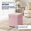 CASARIA® Sitzhocker mit Stauraum, Samt, rosa Bild 2