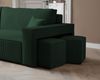 Ecksofa Schlafsofa Sofa ADARA inkl. Hocker Stoff Poso Grün Ottomane Links Bild 5
