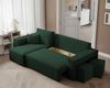 Ecksofa Schlafsofa Sofa ADARA inkl. Hocker Stoff Poso Grün Ottomane Links Bild 3