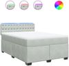 vidaXL Boxspringbett mit Matratze Hellgrau 160x200 cm Samt 3288666 Bild 2