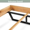 Massivholzbett 140x200cm KEILO - Eichenholz | Bettrahmen mit Bettkopf, Holzbett naturgeölt, Metallkufen | Bettgestell Doppelbett Futonbett Bild 5