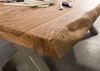 Baumtisch Sheesham 180x90x77 natur gebeizt / X-Beine silber matt FREEFORM 5 Bild 4
