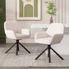 Sherpa-Sessel 4er-Set drehbar mit Armlehnen, weiß, modernes Design, komfortabler Esszimmer- und Bürostuhl Bild 3