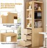 Flieks Eckschrank Bücherregal mit 3 seitlichen Schubladen und austauschbarer Ablagen (1-St, B40/T60/H200 cm) Standregal Mehrzweckschrank Eckregal Wohnzimmerschrank Holzoptik Bild 4