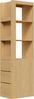 Flieks Eckschrank Bücherregal mit 3 seitlichen Schubladen und austauschbarer Ablagen (1-St, B40/T60/H200 cm) Standregal Mehrzweckschrank Eckregal Wohnzimmerschrank Holzoptik Bild 3
