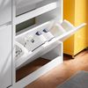 SoBuy FSR169-W Schuhschrank, MDF, Lackiert, Weiß, 98 x 95 x 19 cm Bild 4