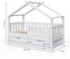 Hausbett Design Weiß 70x140 cm mit Schublade und Matratze Vitalispa Bild 3