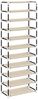 Schuhbank | Schuhschrank | Schuhregal Creme 60x30x166 cm Stoff Bild 5