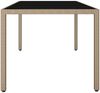 vidaXL Gartentisch mit Glasplatte Beige Poly Rattan & Hartglas 319556 Bild 4