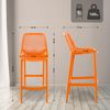CLP 2er Set Barhocker Air Kunststoff mit Lehne wetterfest UV-beständig bis 160 kg,orange Bild 2