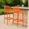 CLP 2er Set Barhocker Air Kunststoff mit Lehne wetterfest UV-beständig bis 160 kg,orange Bild 3